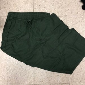 NWOT army green wide leg linen pants